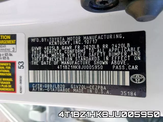 4T1BZ1HK8JU005950 фото 2