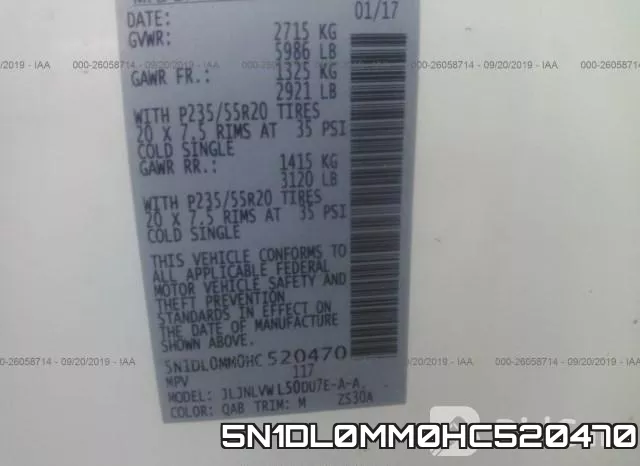 5N1DL0MM0HC520470 фото 10