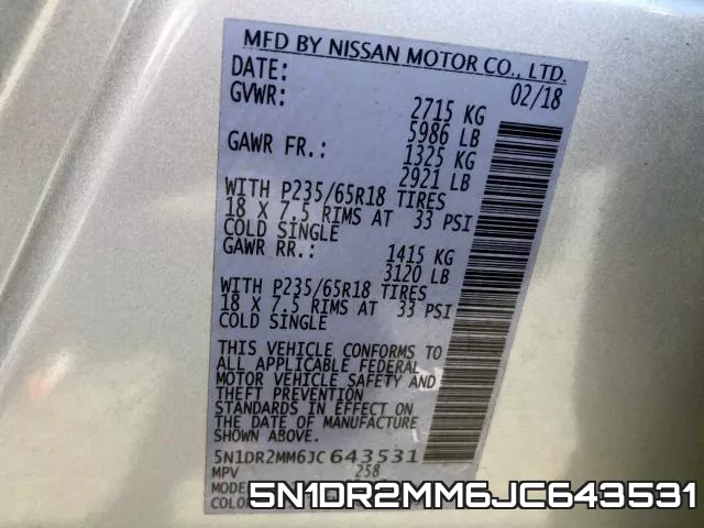5N1DR2MM6JC643531 фото 2