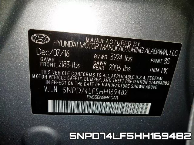 5NPD74LF5HH169482 фото 2