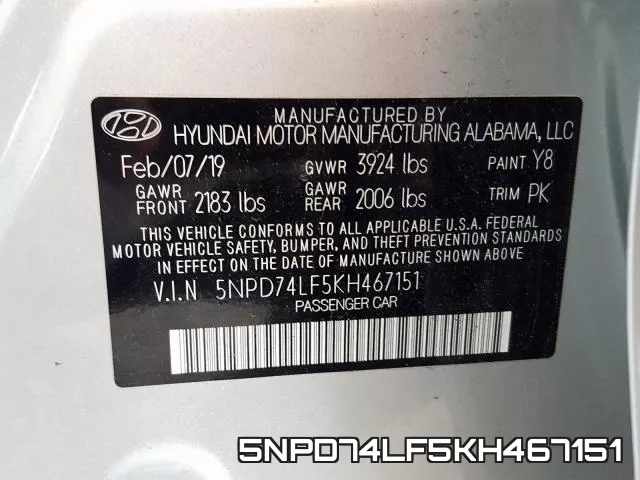5NPD74LF5KH467151 фото 2