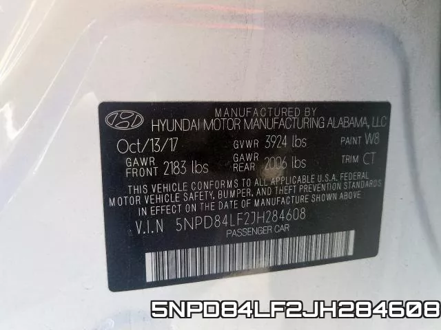 5NPD84LF2JH284608 фото 2