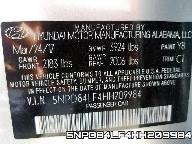 5NPD84LF4HH209984 фото 2