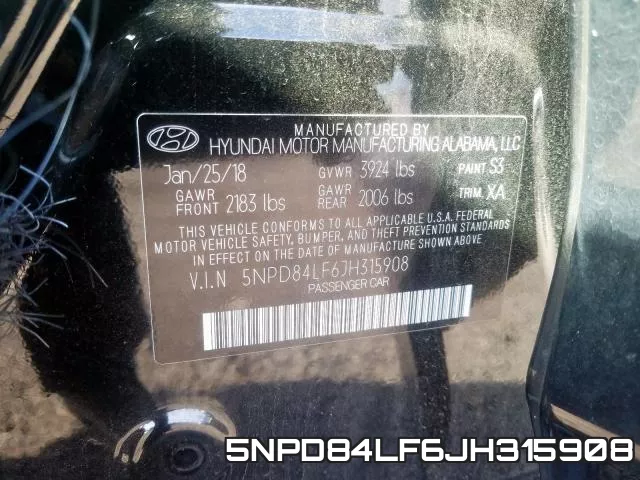 5NPD84LF6JH315908 фото 2