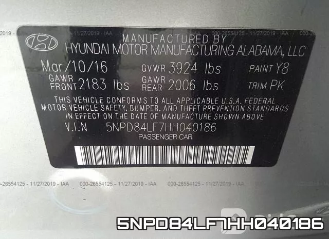 5NPD84LF7HH040186 фото 10
