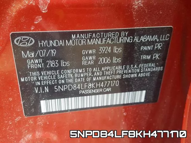 5NPD84LF8KH477170 фото 2