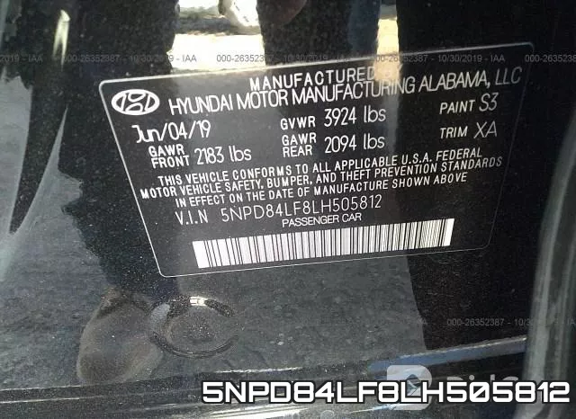 5NPD84LF8LH505812 фото 10