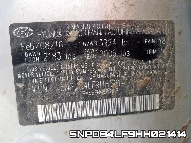 5NPD84LF9HH021414 фото 2