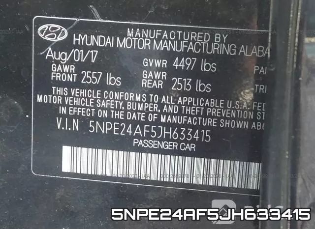 5NPE24AF5JH633415 фото 10