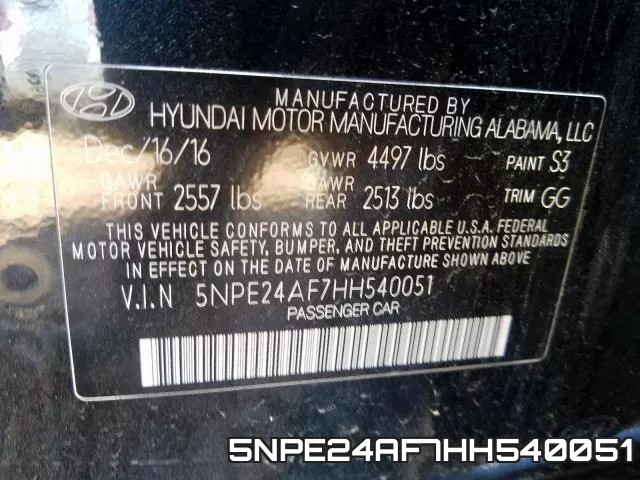 5NPE24AF7HH540051 фото 2
