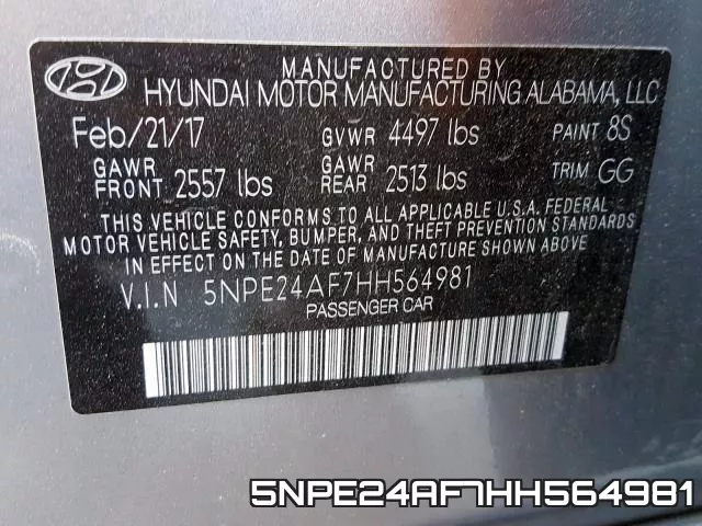 5NPE24AF7HH564981 фото 2