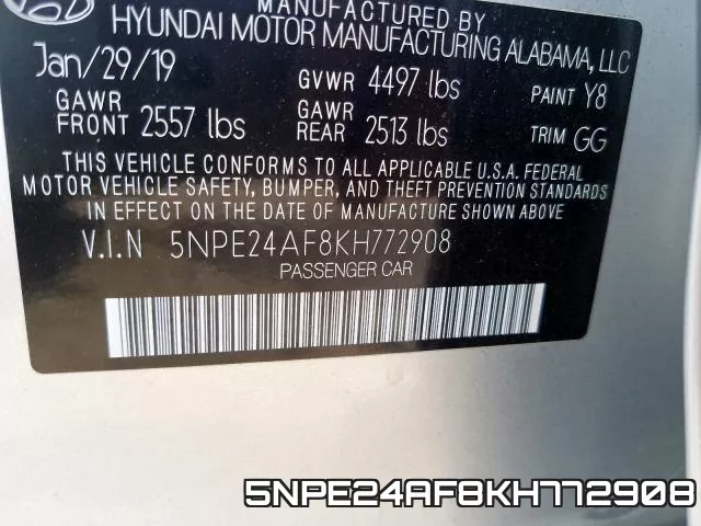 5NPE24AF8KH772908 фото 2