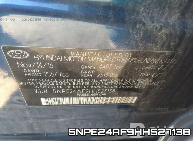 5NPE24AF9HH527138 фото 10