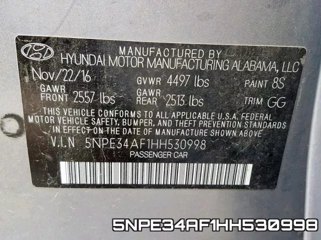 5NPE34AF1HH530998 фото 2