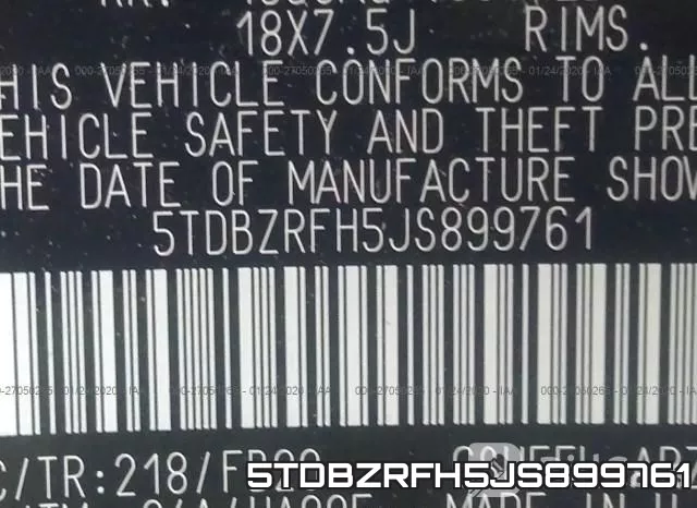 5TDBZRFH5JS899761 фото 10