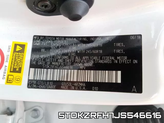 5TDKZRFH7JS546616 фото 2