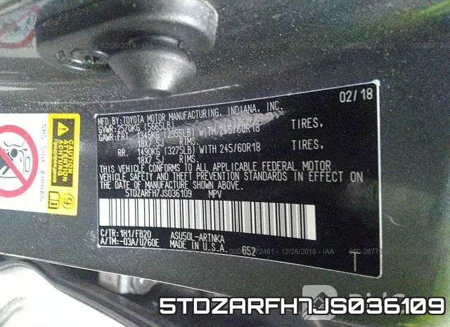 5TDZARFH7JS036109 фото 10