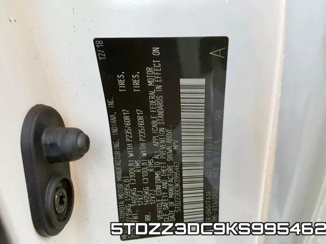 5TDZZ3DC9KS995462 фото 2