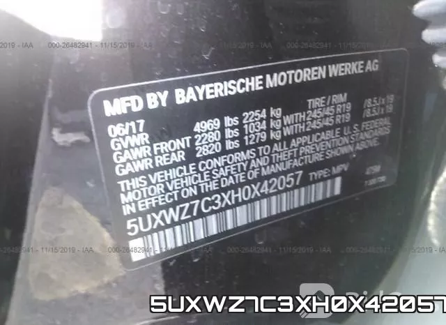 5UXWZ7C3XH0X42057 фото 10