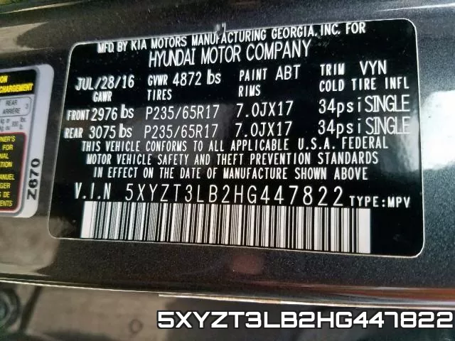 5XYZT3LB2HG447822 фото 2