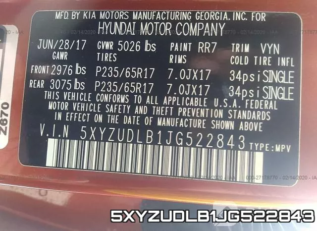 5XYZUDLB1JG522843 фото 10