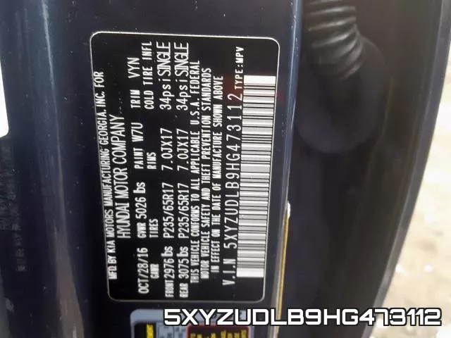 5XYZUDLB9HG473112 фото 2