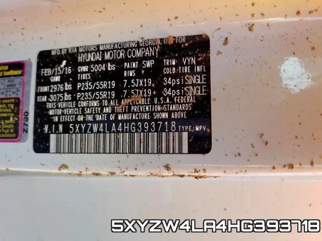 5XYZW4LA4HG393718 фото 2