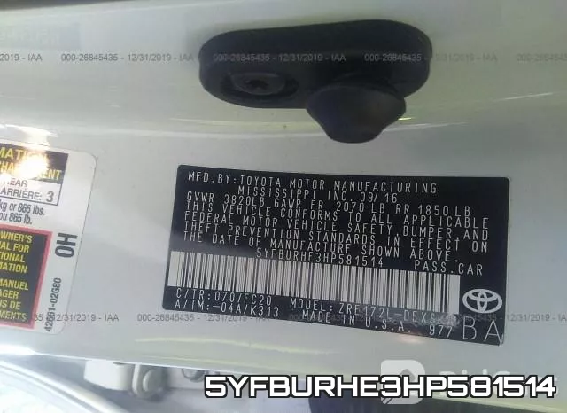 5YFBURHE3HP581514 фото 10