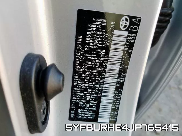 5YFBURHE4JP765415 фото 2