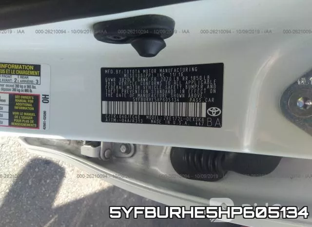 5YFBURHE5HP605134 фото 10