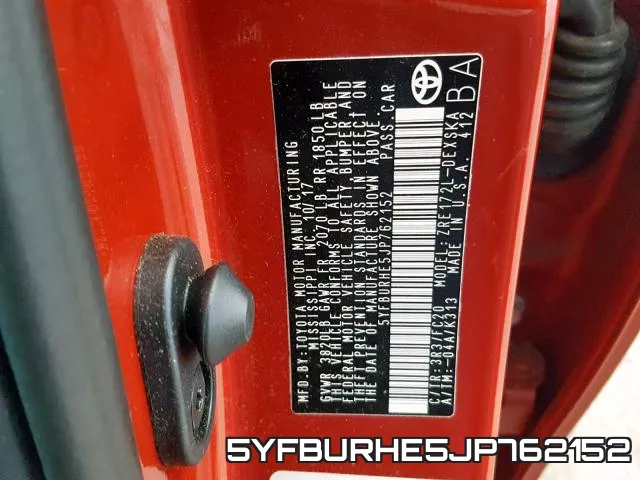 5YFBURHE5JP762152 фото 2