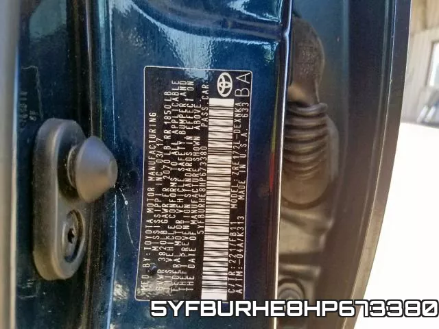 5YFBURHE8HP673380 фото 2