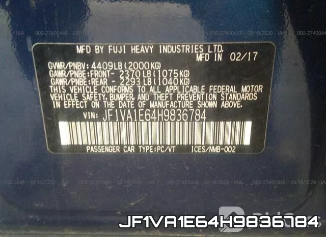 JF1VA1E64H9836784 фото 10