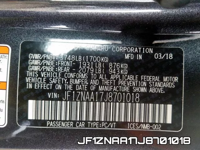 JF1ZNAA17J8701018 фото 2