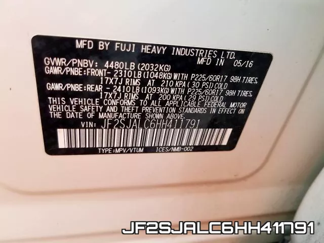 JF2SJALC6HH411791 фото 2