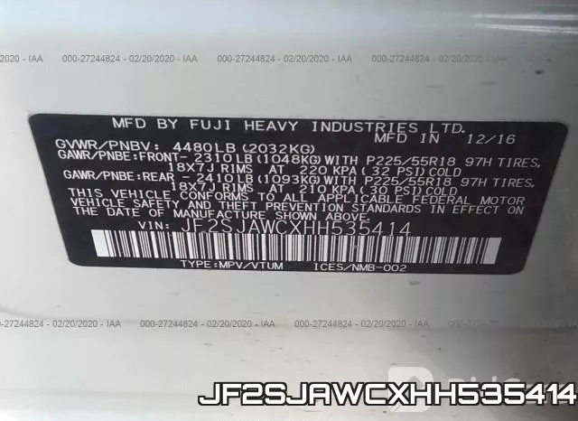 JF2SJAWCXHH535414 фото 10