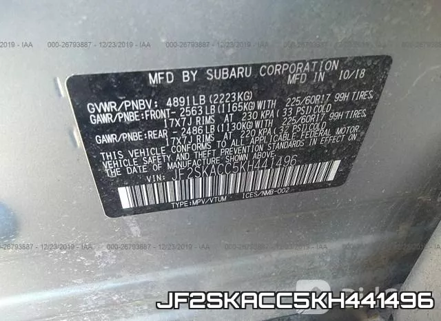JF2SKACC5KH441496 фото 10