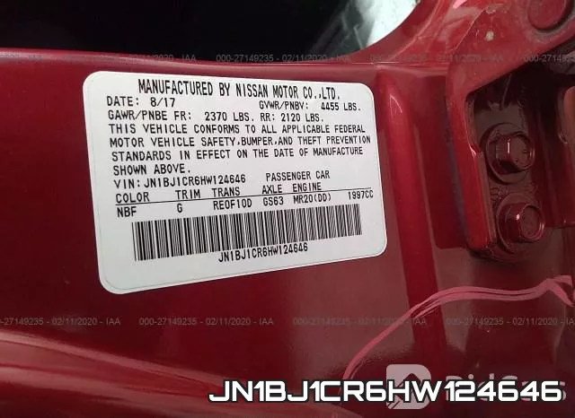 JN1BJ1CR6HW124646 фото 10