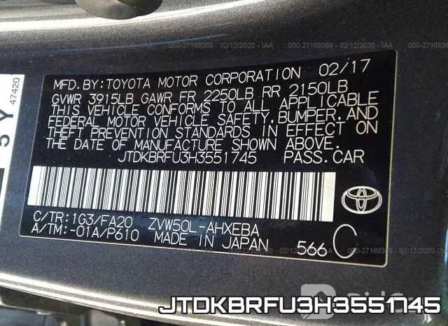 JTDKBRFU3H3551745 фото 10