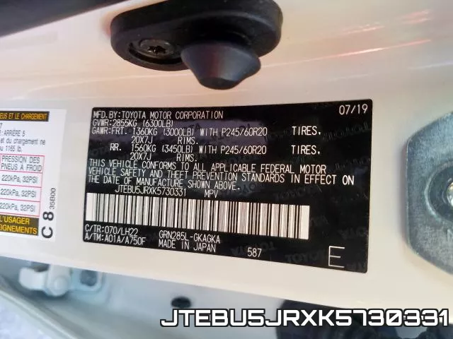 JTEBU5JRXK5730331 фото 2