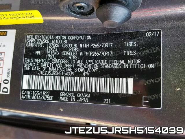 JTEZU5JR5H5154039 фото 2