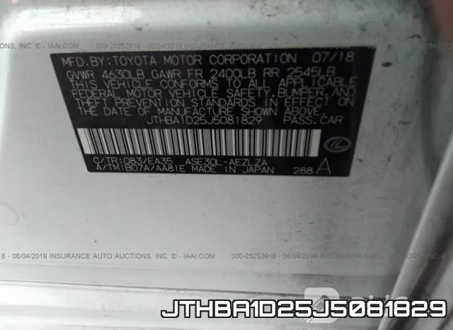 JTHBA1D25J5081829 фото 10