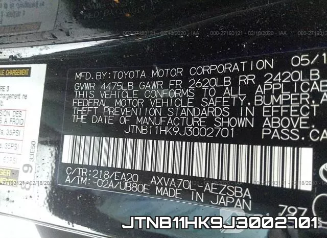 JTNB11HK9J3002701 фото 10