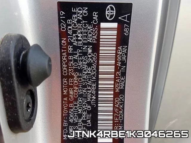 JTNK4RBE1K3046265 фото 2
