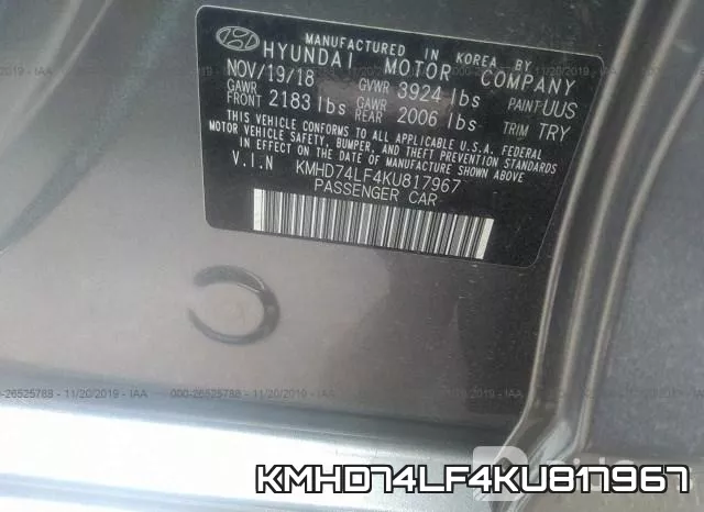 KMHD74LF4KU817967 фото 10