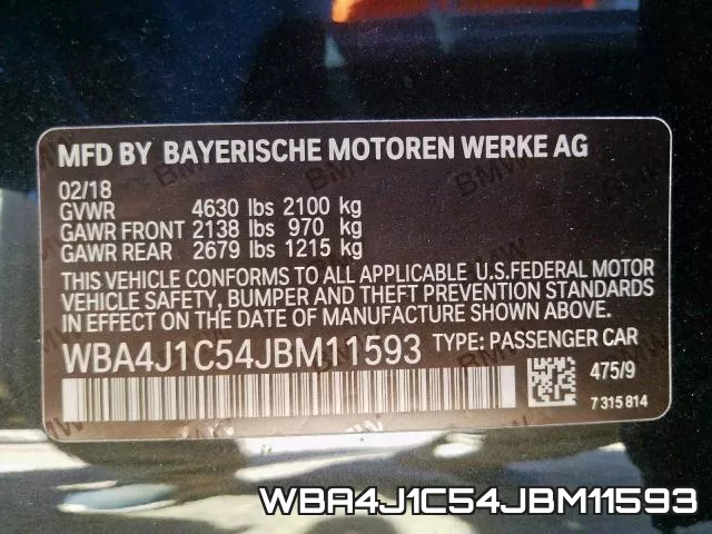 WBA4J1C54JBM11593 фото 2