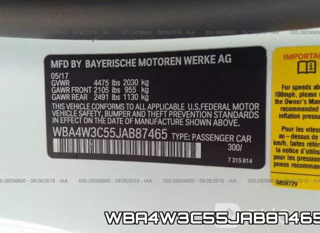 WBA4W3C55JAB87465 фото 10