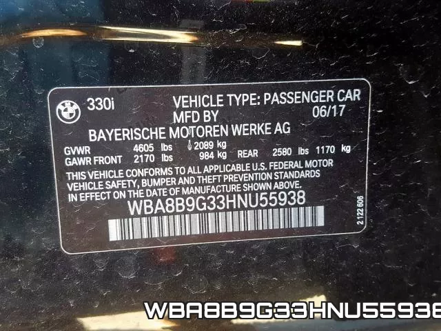 WBA8B9G33HNU55938 фото 2