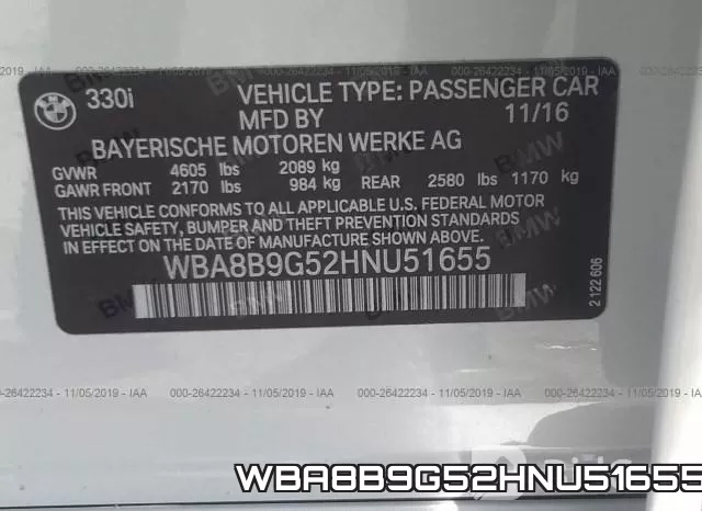 WBA8B9G52HNU51655 фото 10