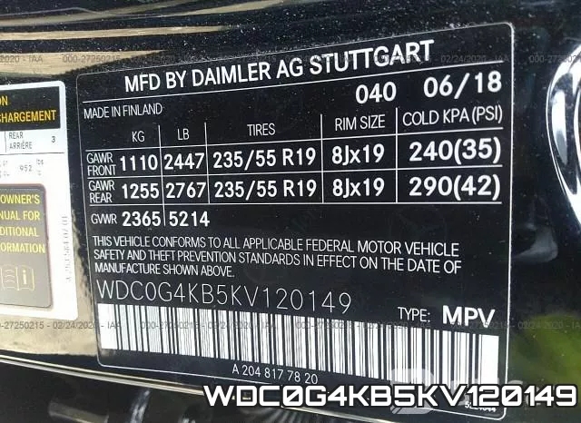 WDC0G4KB5KV120149 фото 10